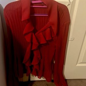 It is a floral wavy sexy red shirt